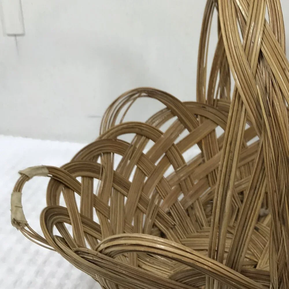 Vintage Wicker Basket with Handle Bundle
